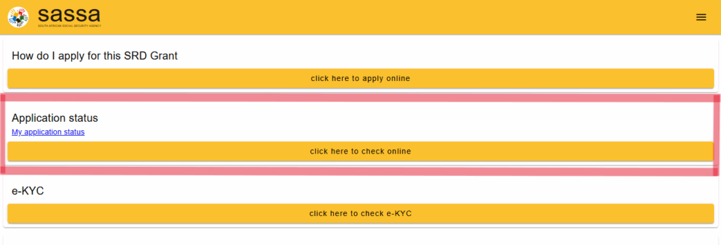 SASSA Status Check: SASSA SRD website homepage