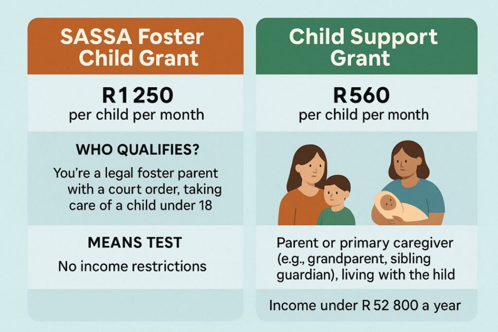 Foster Care Grant vs Child Support Grant