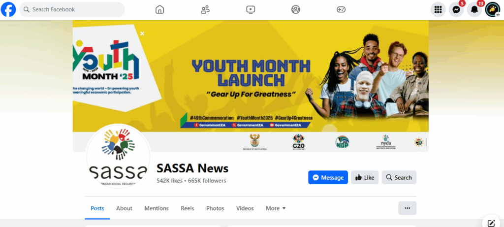 SASSA Payment Dates: Facebook Official Page 