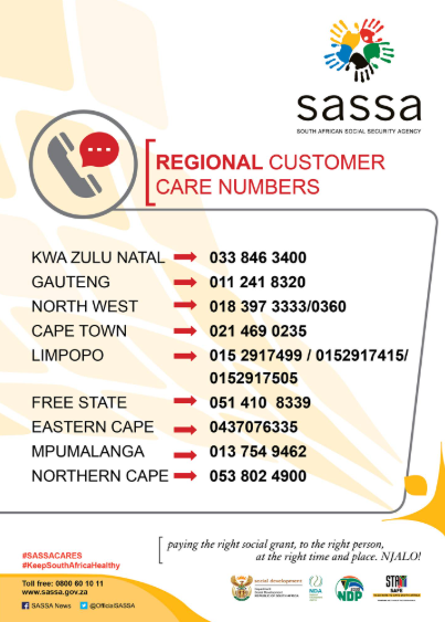 SASSA Appeal: Contact info card showing ITSAA email and SASSA toll-free number