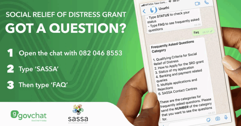 SASSA status check for R350 payment dates: WhatsApp chat