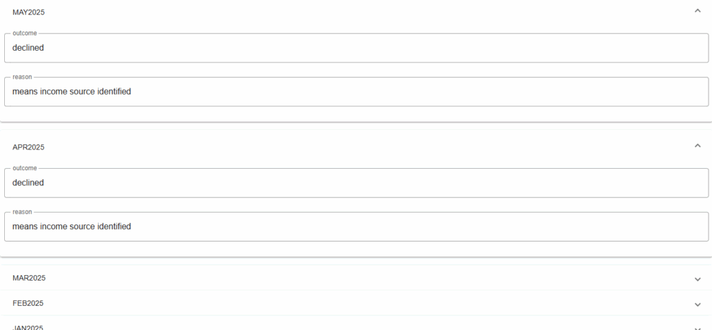 SASSA status check for R350 payment dates: screenshot of the SASSA SRD status check page