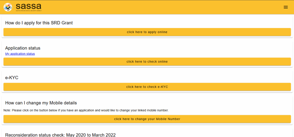 SRS website: SASSA application for R350 apply online