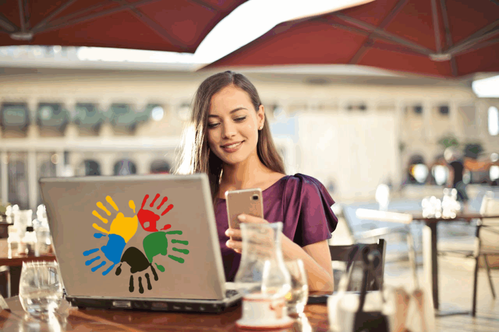 SRD Status Check: Person holding a laptop