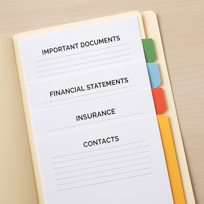 Social Disability Application: photo of organized documents in a folder
