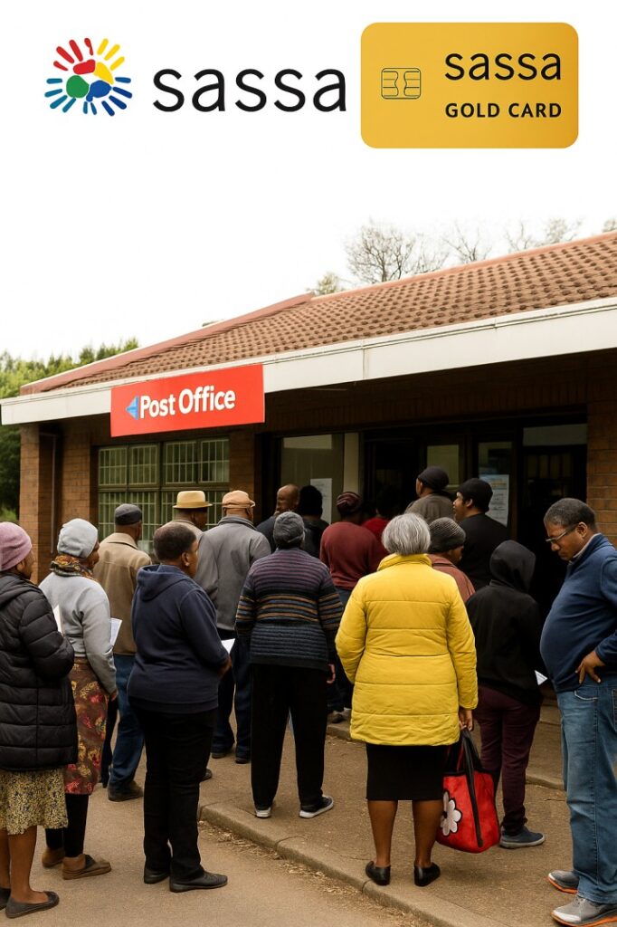 SASSA Application people receiving grants at a SASSA pay point or office