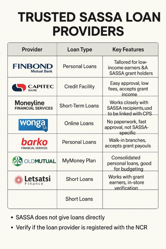 Types of Loans Available for SASSA Recipients