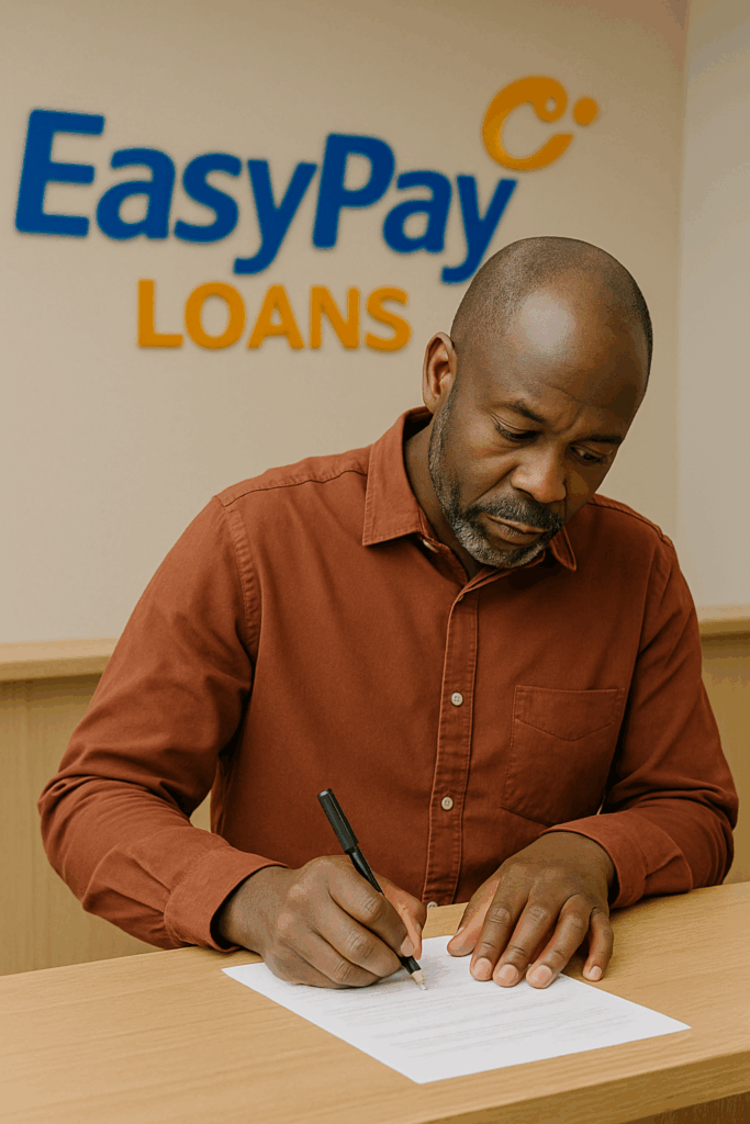 Person applying at an EasyPay loan office 