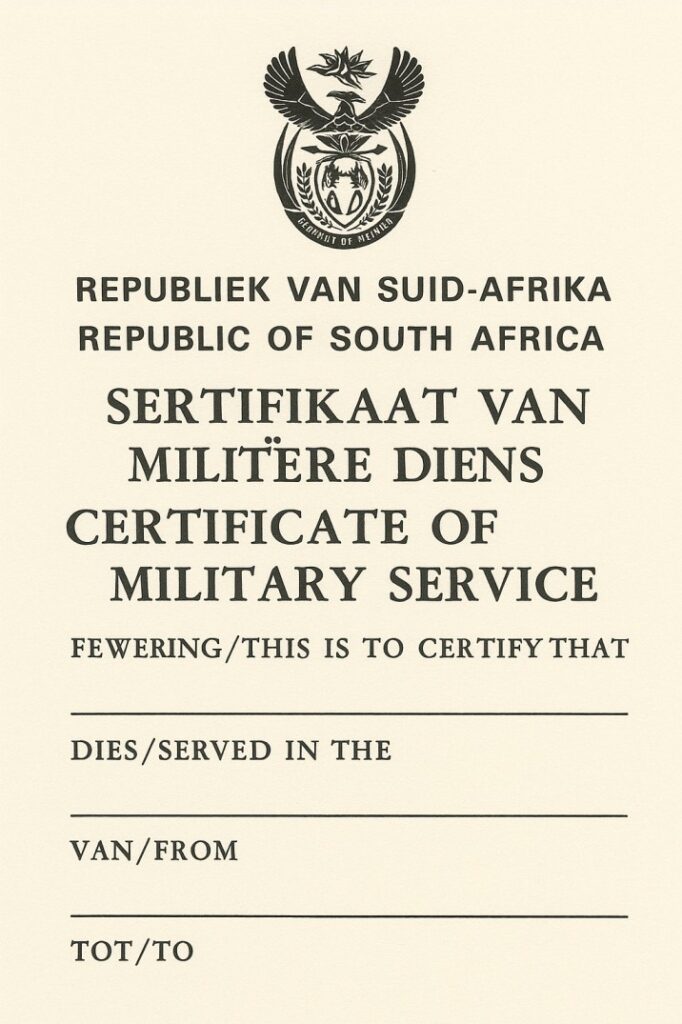 Scanned certificate or symbolic illustration of a military service record