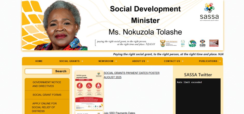 official SASSA online application portal SASSA Application