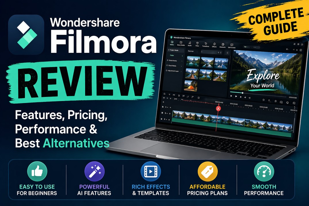 You are currently viewing Wondershare Filmora Review (2026): Features, Pricing, Pros & Best Alternatives